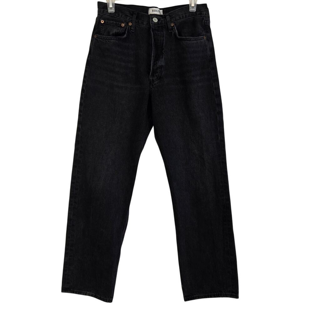 Capsule Wardrobe Agolde 90s Loose Fit Black Jeans 100% Cotton Minimalist Chic 27